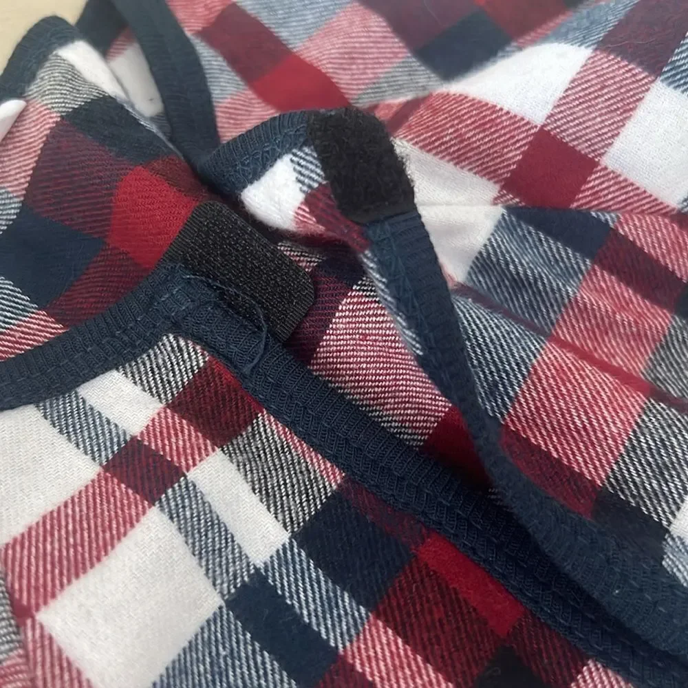 The Company Store Large, XL Flannel Plaid Red/Navy Dog Pajamas